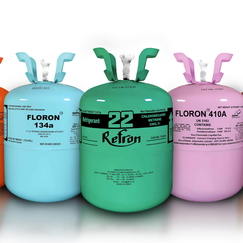 We have Stock of All Types of Refrigerent Gases like R22, R134A, R410A, R404A, R600, etc